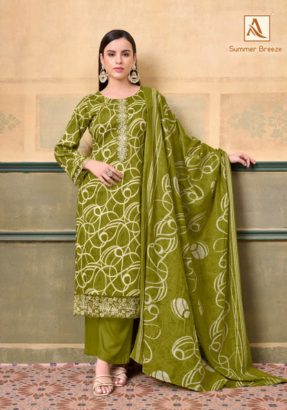 Summer Breeze Alok Zam Cotton Karachi Salwar Suits Wholesale Price