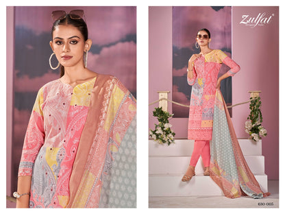 Summer Breeze Zulfat Designer Pure Cotton Pant Style Suits Wholesale Price