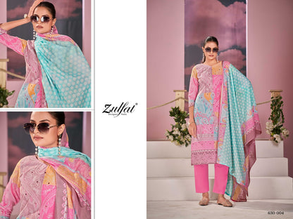 Summer Breeze Zulfat Designer Pure Cotton Pant Style Suits Wholesale Price