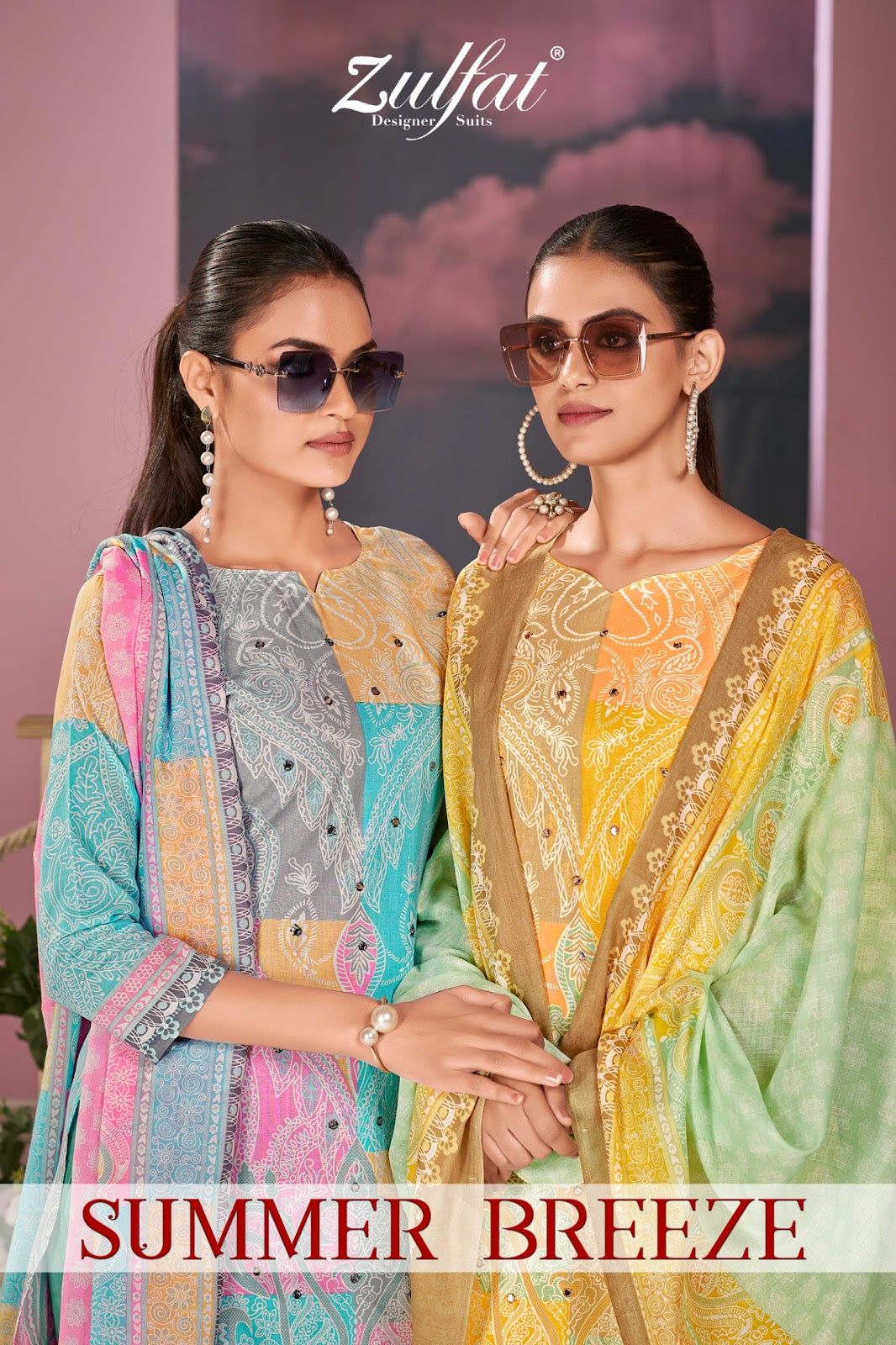Summer Breeze Zulfat Designer Pure Cotton Pant Style Suits Wholesale Price