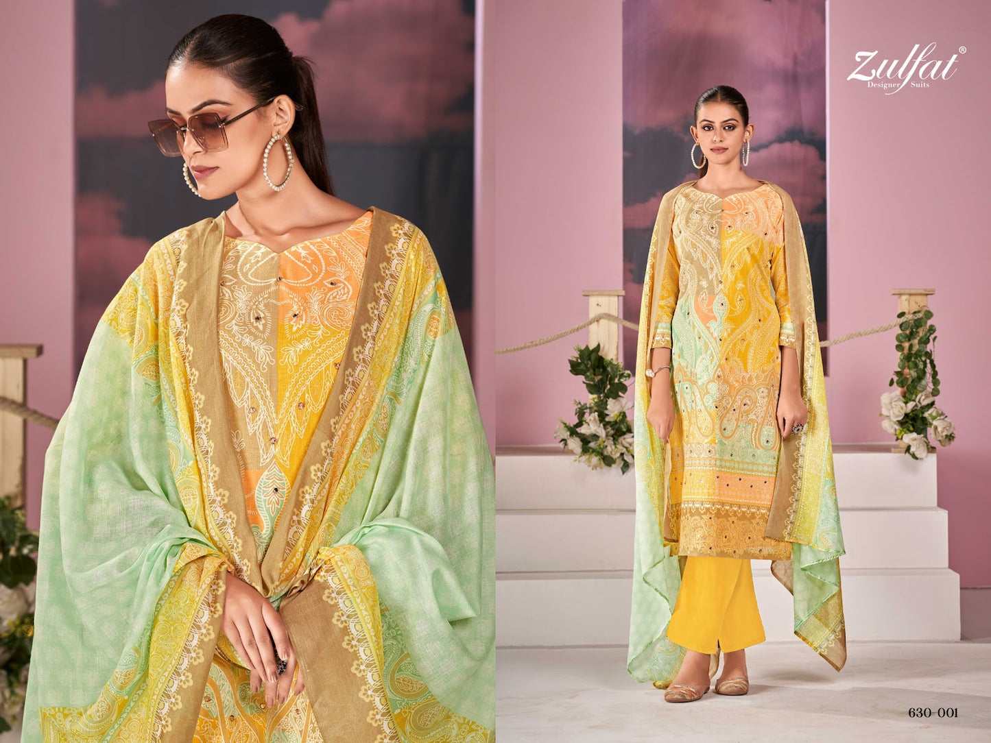 Summer Breeze Zulfat Designer Pure Cotton Pant Style Suits Wholesale Price