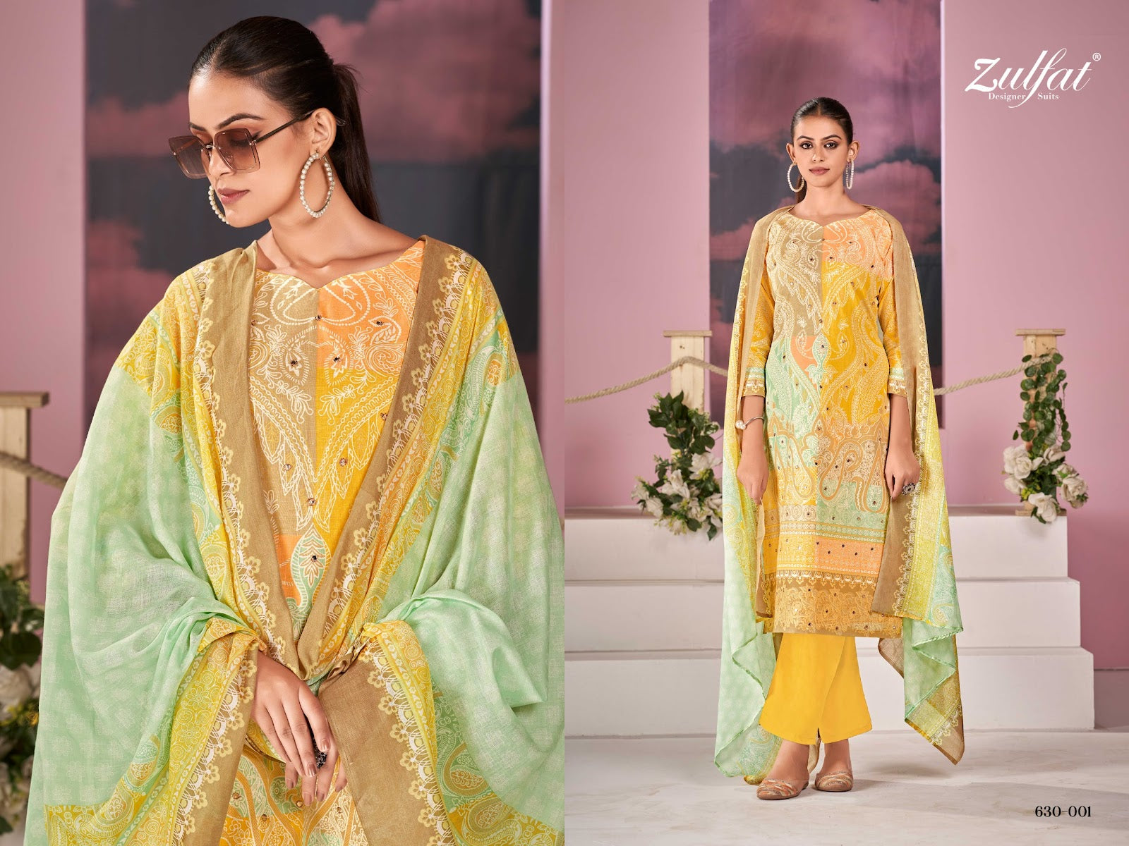 Summer Breeze Zulfat Designer Pure Cotton Pant Style Suits Wholesale Price