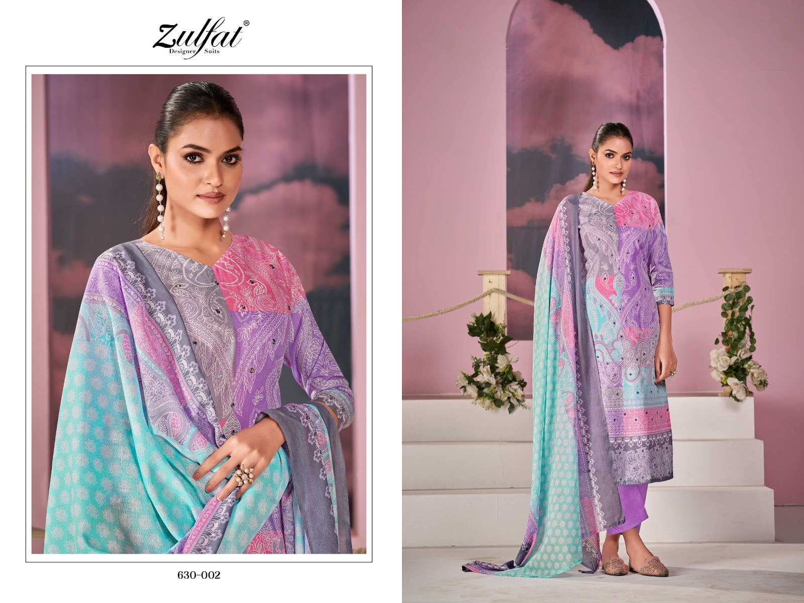 Summer Breeze Zulfat Designer Pure Cotton Pant Style Suits Wholesale Price