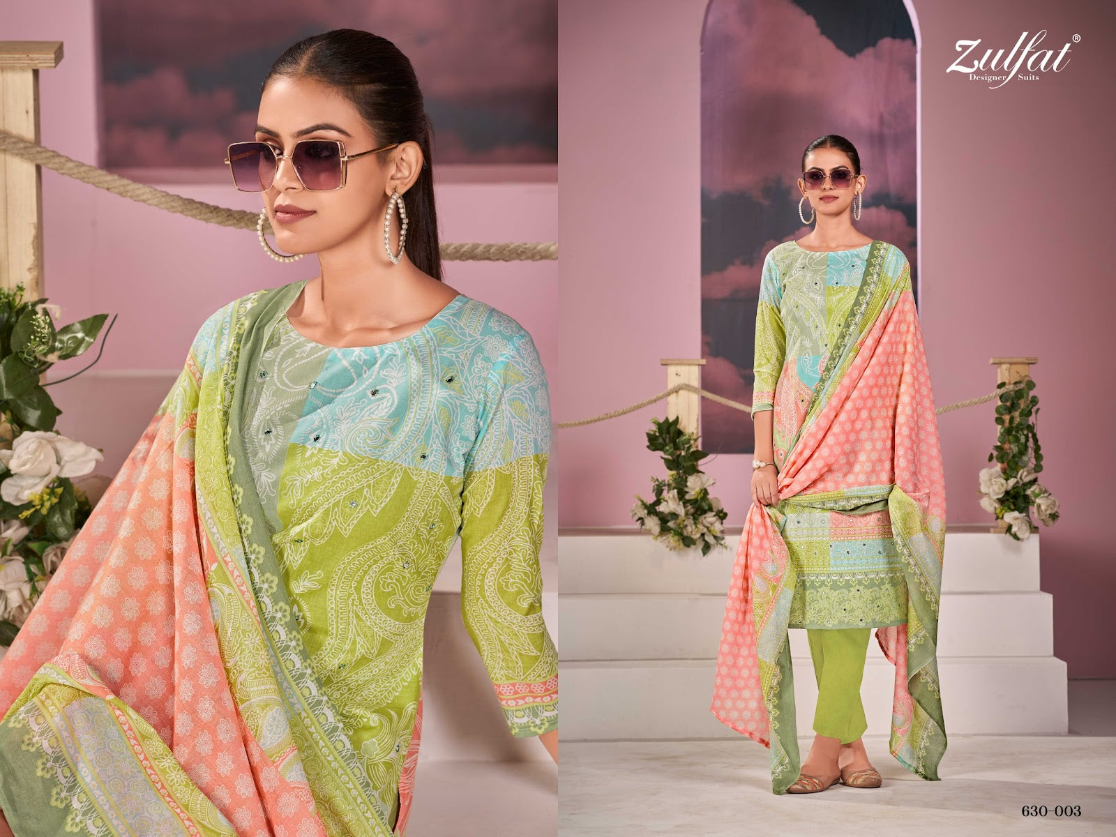 Summer Breeze Zulfat Designer Pure Cotton Pant Style Suits Wholesale Price
