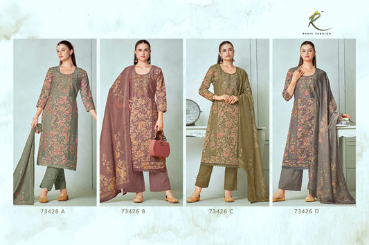 Summer Carnival 73426 Rakhi Fashion Linen Pant Style Suits Exporter