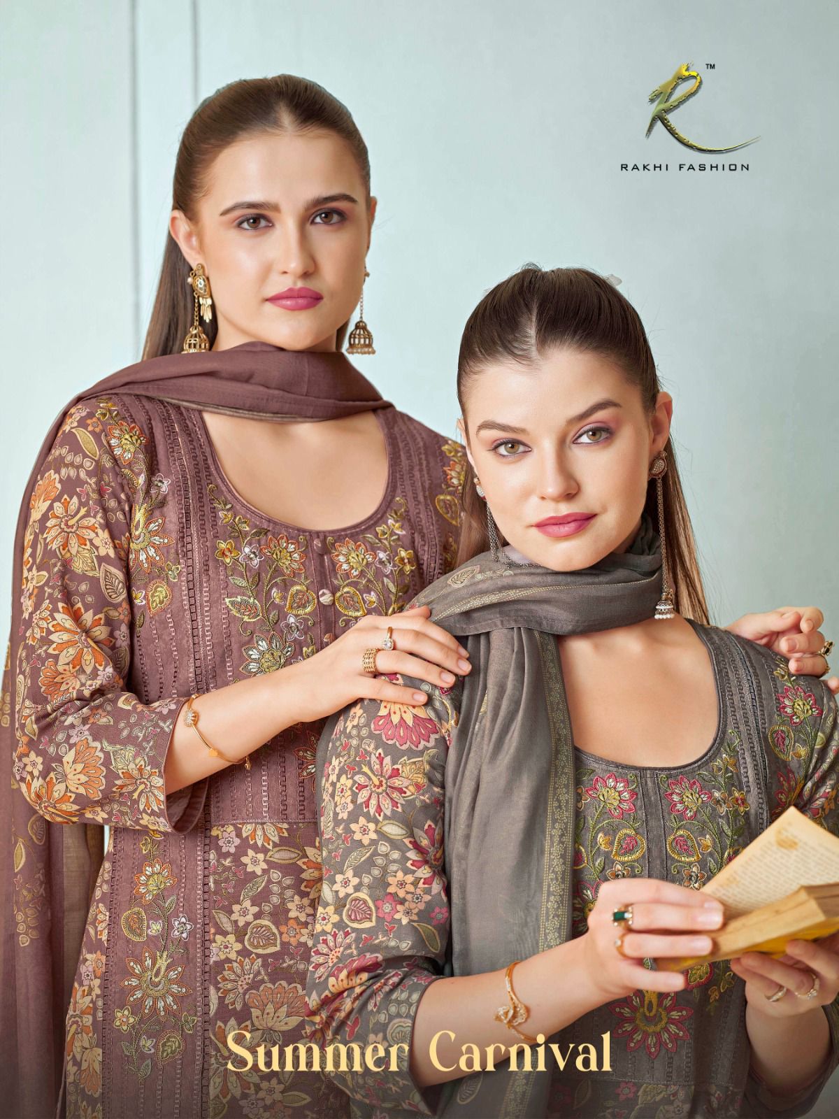 Summer Carnival 73426 Rakhi Fashion Linen Pant Style Suits Exporter