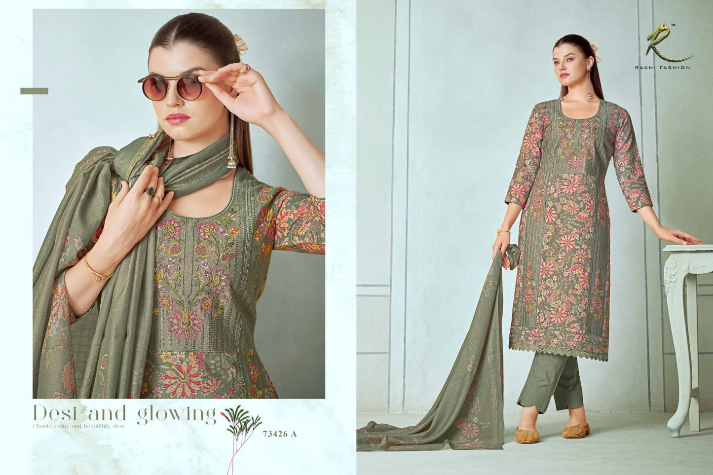 Summer Carnival 73426 Rakhi Fashion Linen Pant Style Suits Exporter