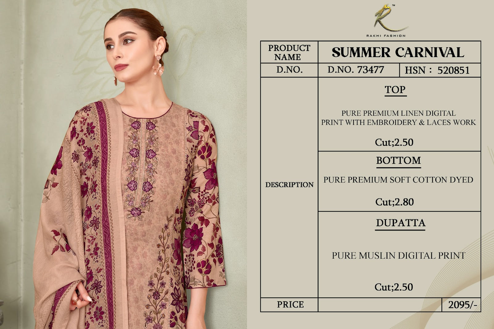 Summer Carnival 73477 Rakhi Fashion Linen Pant Style Suits Wholesale Price