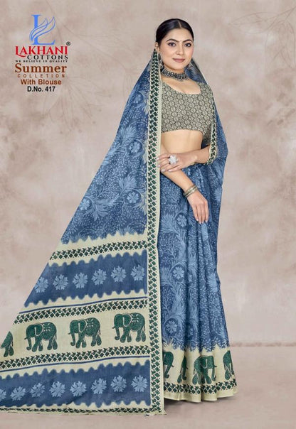 Summer Collection Vol 4 Lakhani Cotton Sarees Wholesale Price