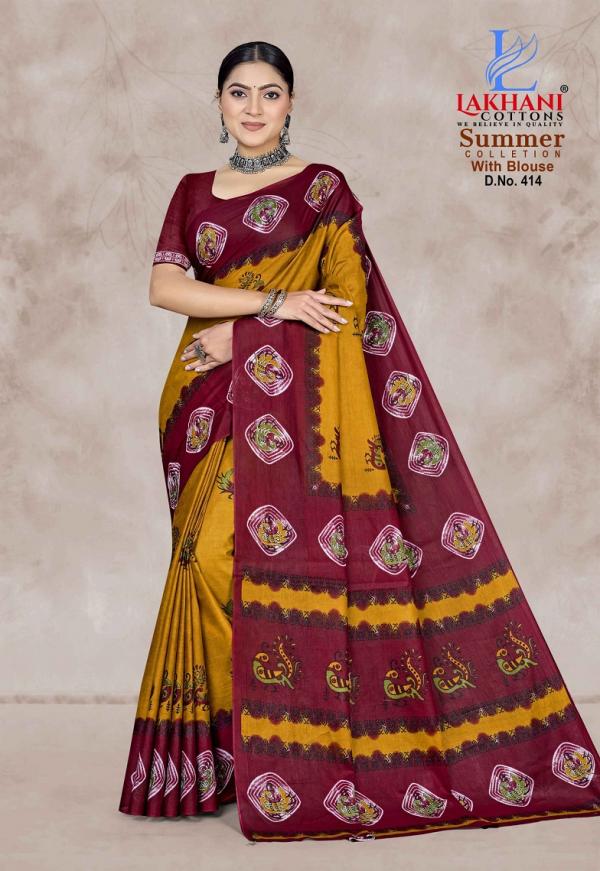 Summer Collection Vol 4 Lakhani Cotton Sarees Wholesale Price