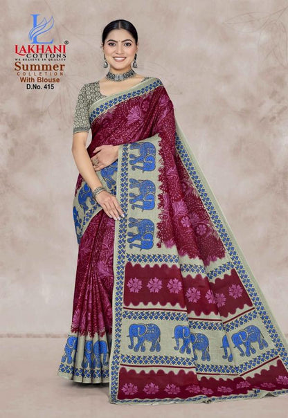 Summer Collection Vol 4 Lakhani Cotton Sarees Wholesale Price