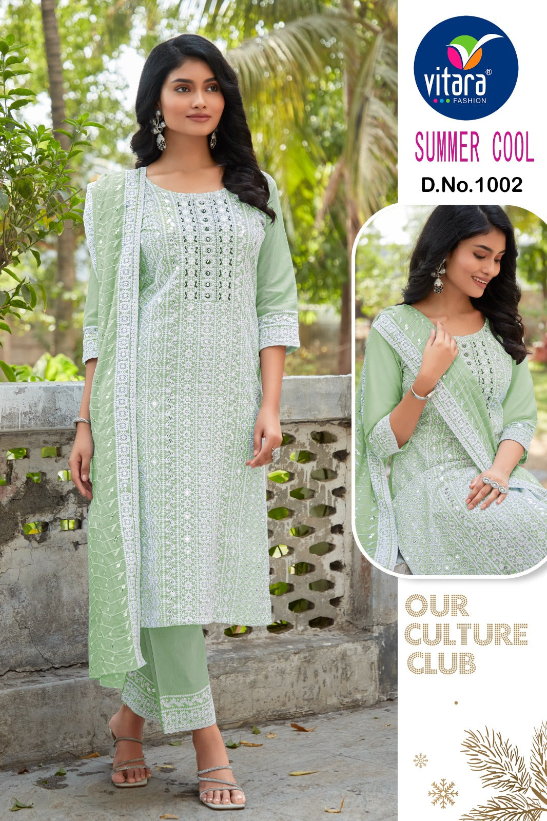 Summer Cool Vitara Cambric Cotton Readymade Pant Style Suits Wholesale Price