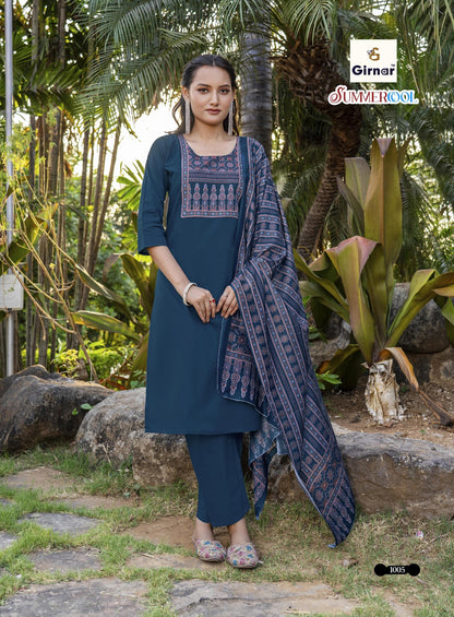 Summer Cool Vol 1 Girnar Dhabu Cotton Readymade Pant Style Suits Exporter Gujarat