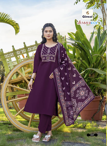 Summer Cool Vol 1 Girnar Dhabu Cotton Readymade Pant Style Suits Exporter Gujarat