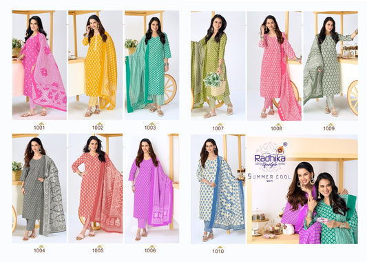 Summer Cool Vol 1 Radhika Lifestyle Readymade Cotton Pant Suits Supplier