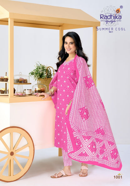 Summer Cool Vol 1 Radhika Lifestyle Readymade Cotton Pant Suits Supplier