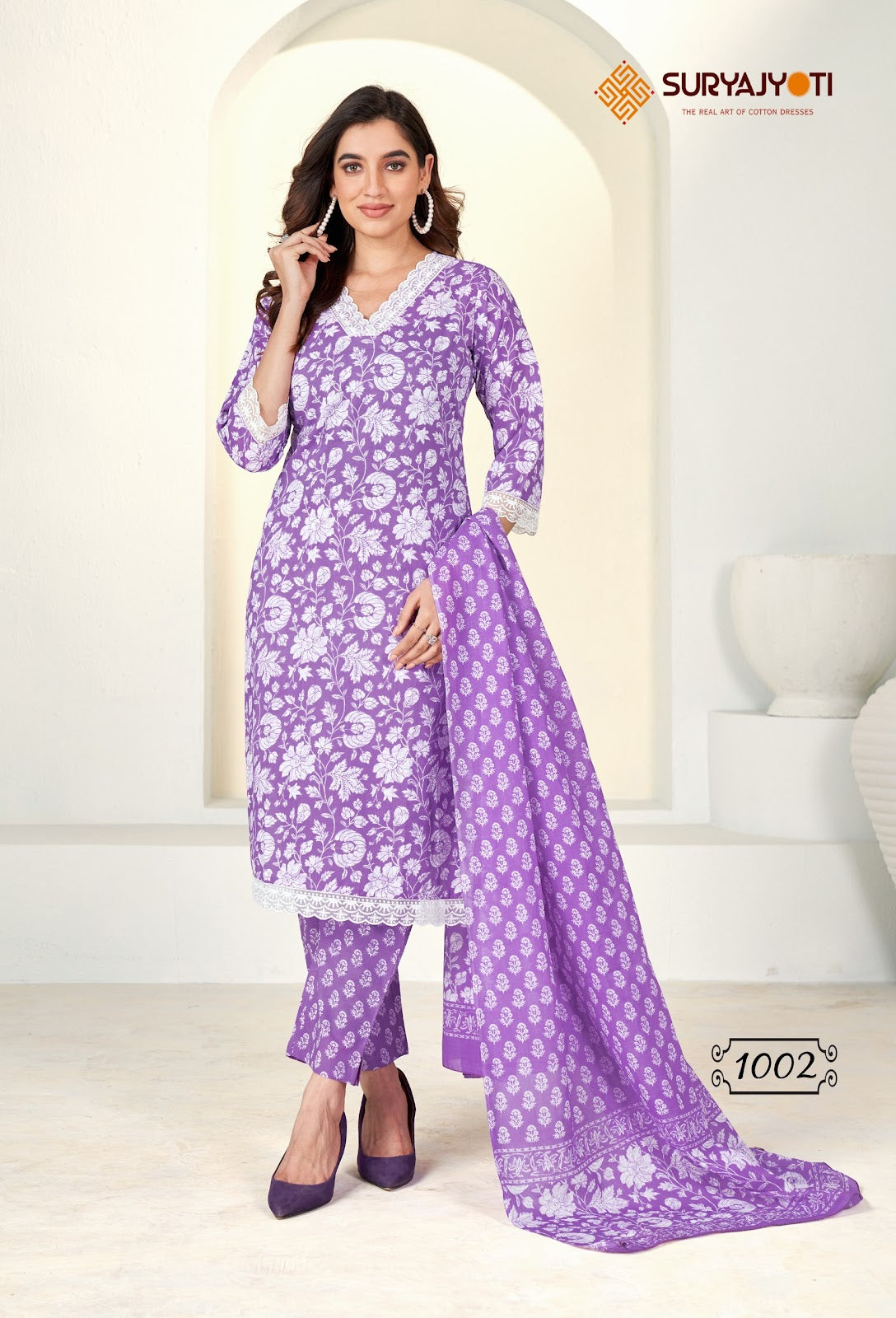 Summer Cool Vol 1 Suryajyoti Lawn Cotton Readymade Pant Style Suits Exporter Gujarat