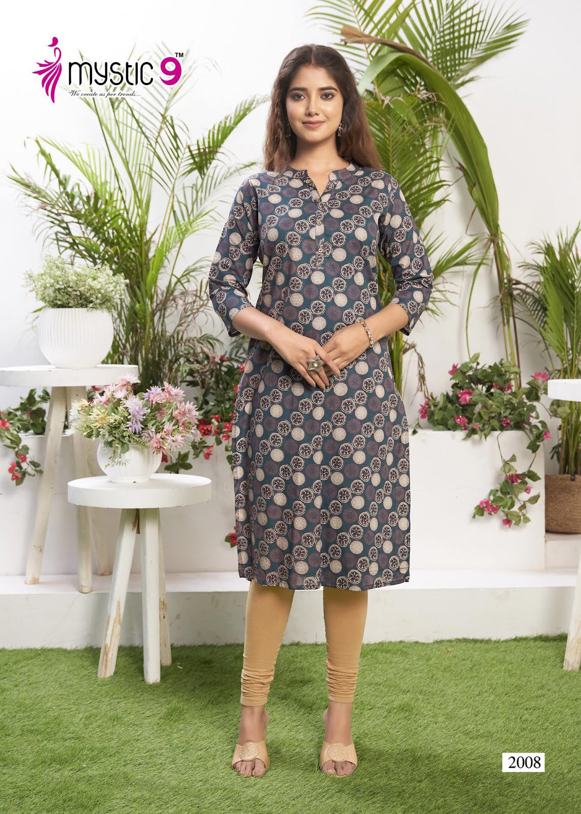 Summer Cool Vol 2 Mystic 9 Cambric Knee Length Kurtis Supplier India