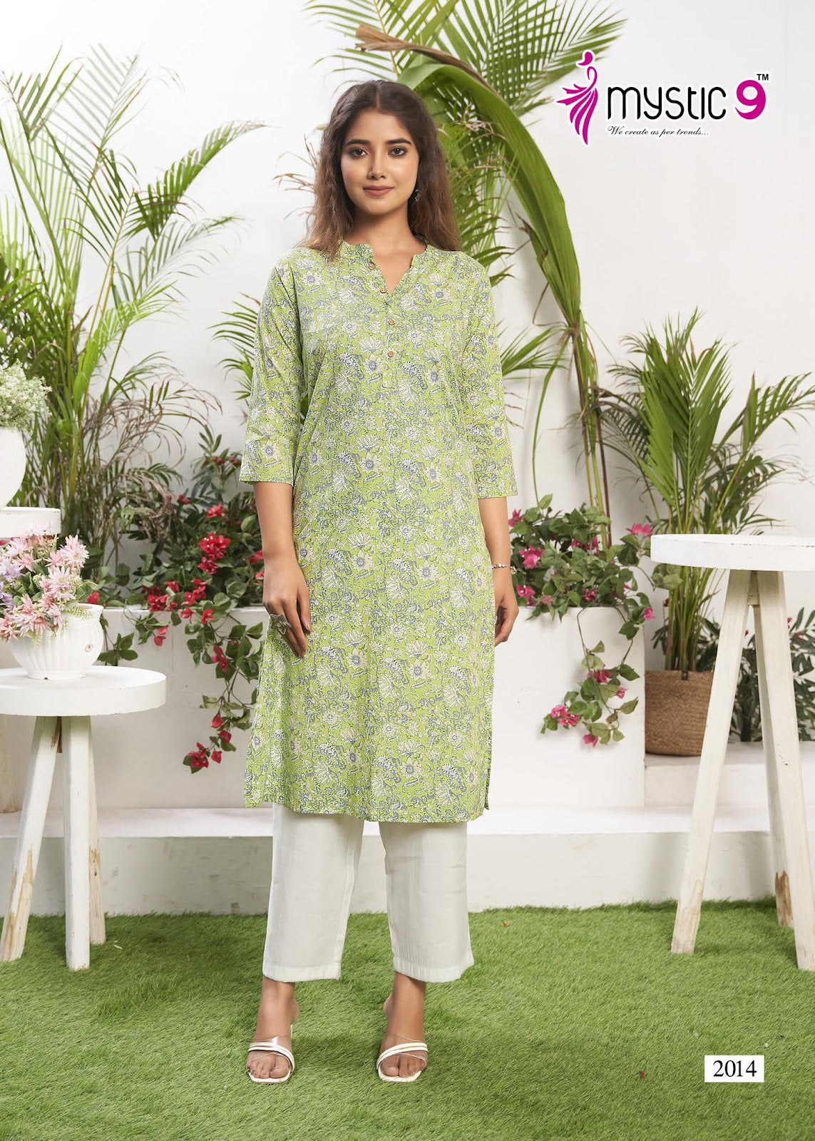 Summer Cool Vol 2 Mystic 9 Cambric Knee Length Kurtis Supplier India