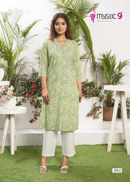 Summer Cool Vol 2 Mystic 9 Cambric Knee Length Kurtis Supplier India