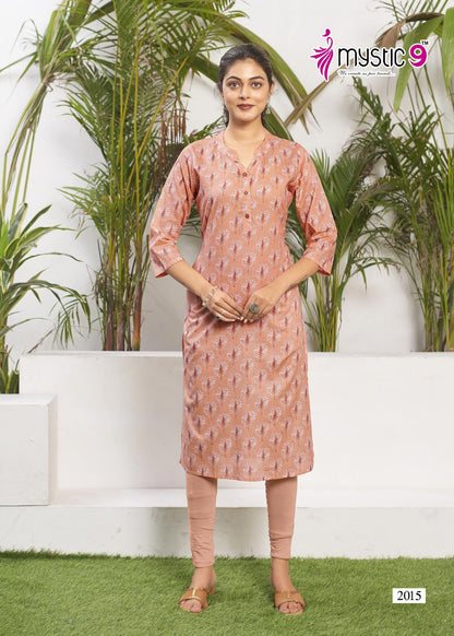 Summer Cool Vol 2 Mystic 9 Cambric Knee Length Kurtis Supplier India