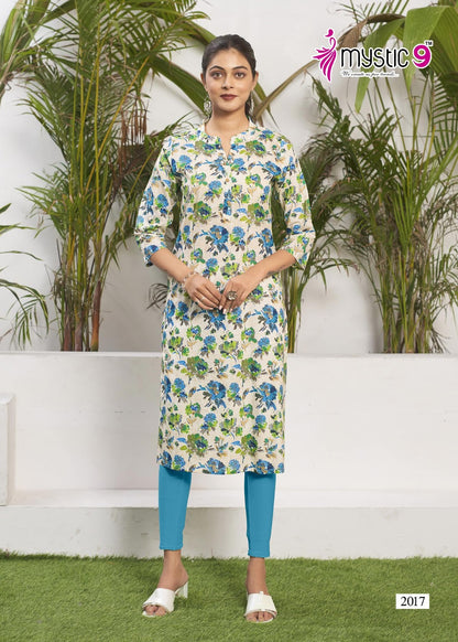 Summer Cool Vol 2 Mystic 9 Cambric Knee Length Kurtis Supplier India