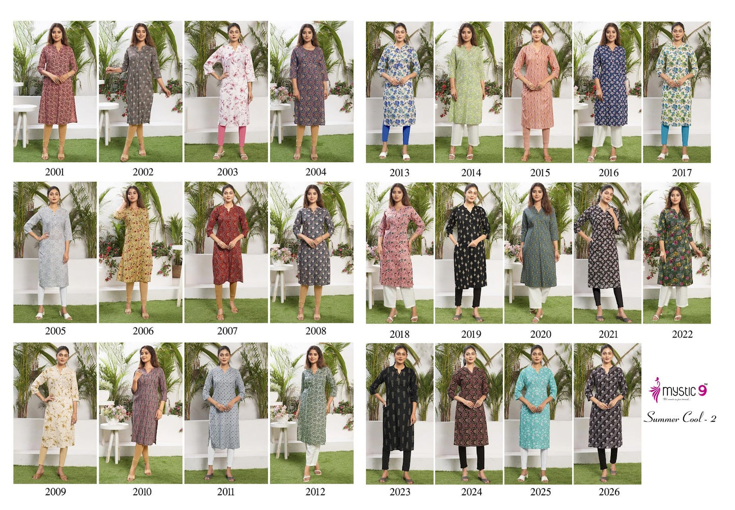 Summer Cool Vol 2 Mystic 9 Cambric Knee Length Kurtis Supplier India