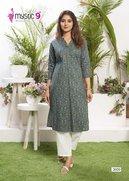 Summer Cool Vol 2 Mystic 9 Cambric Knee Length Kurtis Supplier India