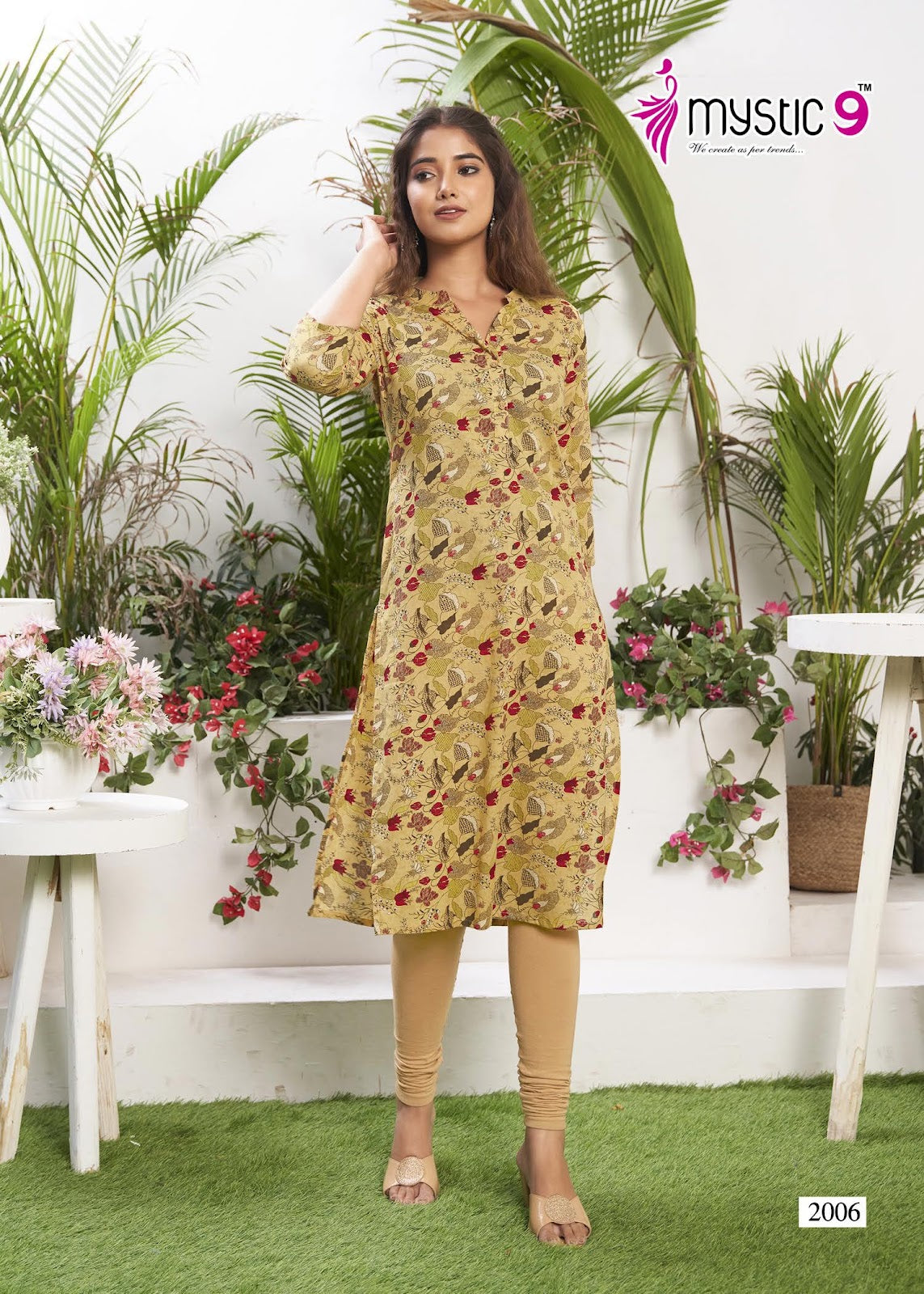Summer Cool Vol 2 Mystic 9 Cambric Knee Length Kurtis Supplier India