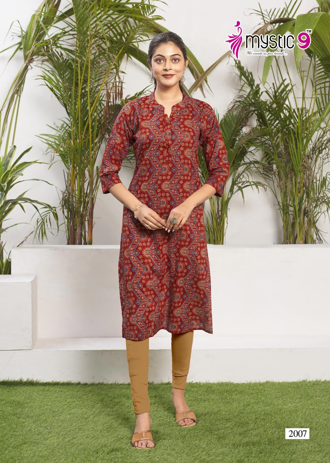 Summer Cool Vol 2 Mystic 9 Cambric Knee Length Kurtis Supplier India