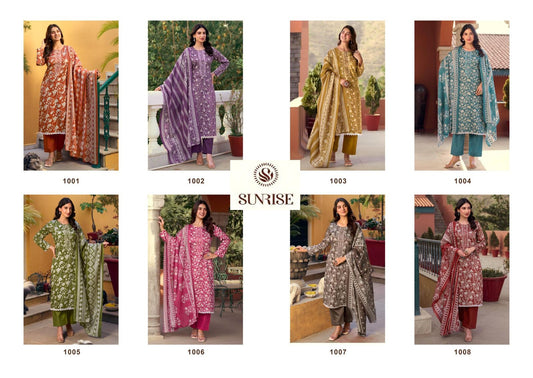 Summer Cotton Sunrise Jam Satin Pant Style Suits Manufacturer Gujarat