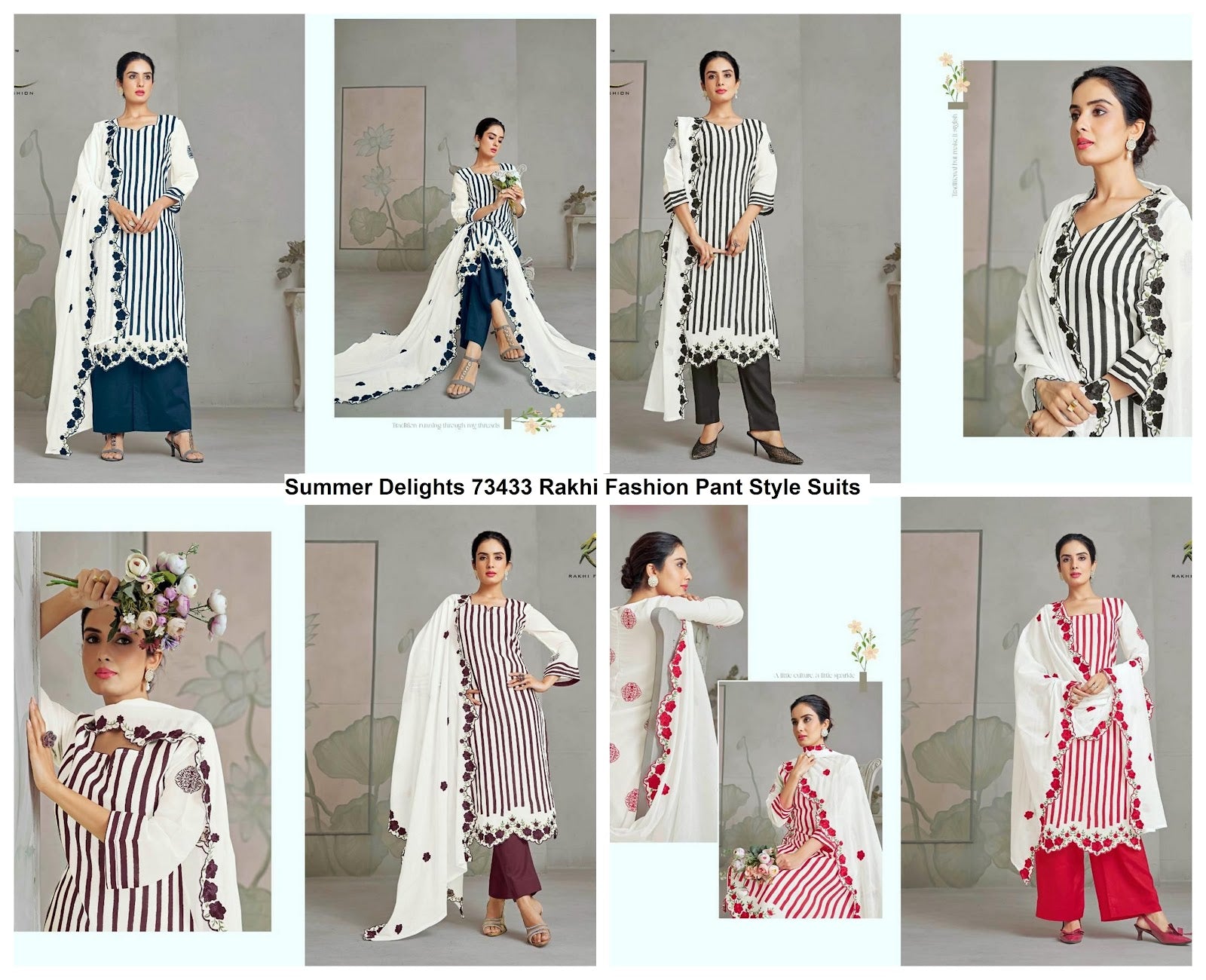 Summer Delights 73433 Rakhi Fashion Mal Chanderi Pant Style Suits Manufacturer Ahmedabad