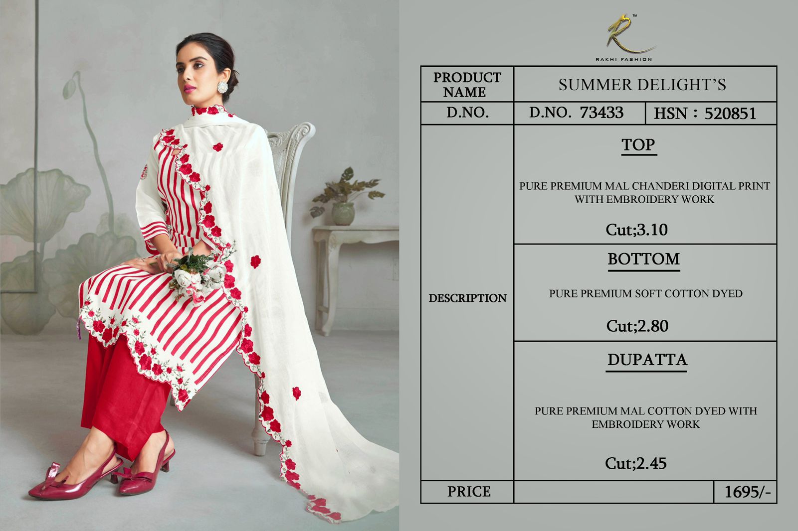 Summer Delights 73433 Rakhi Fashion Mal Chanderi Pant Style Suits Manufacturer Ahmedabad