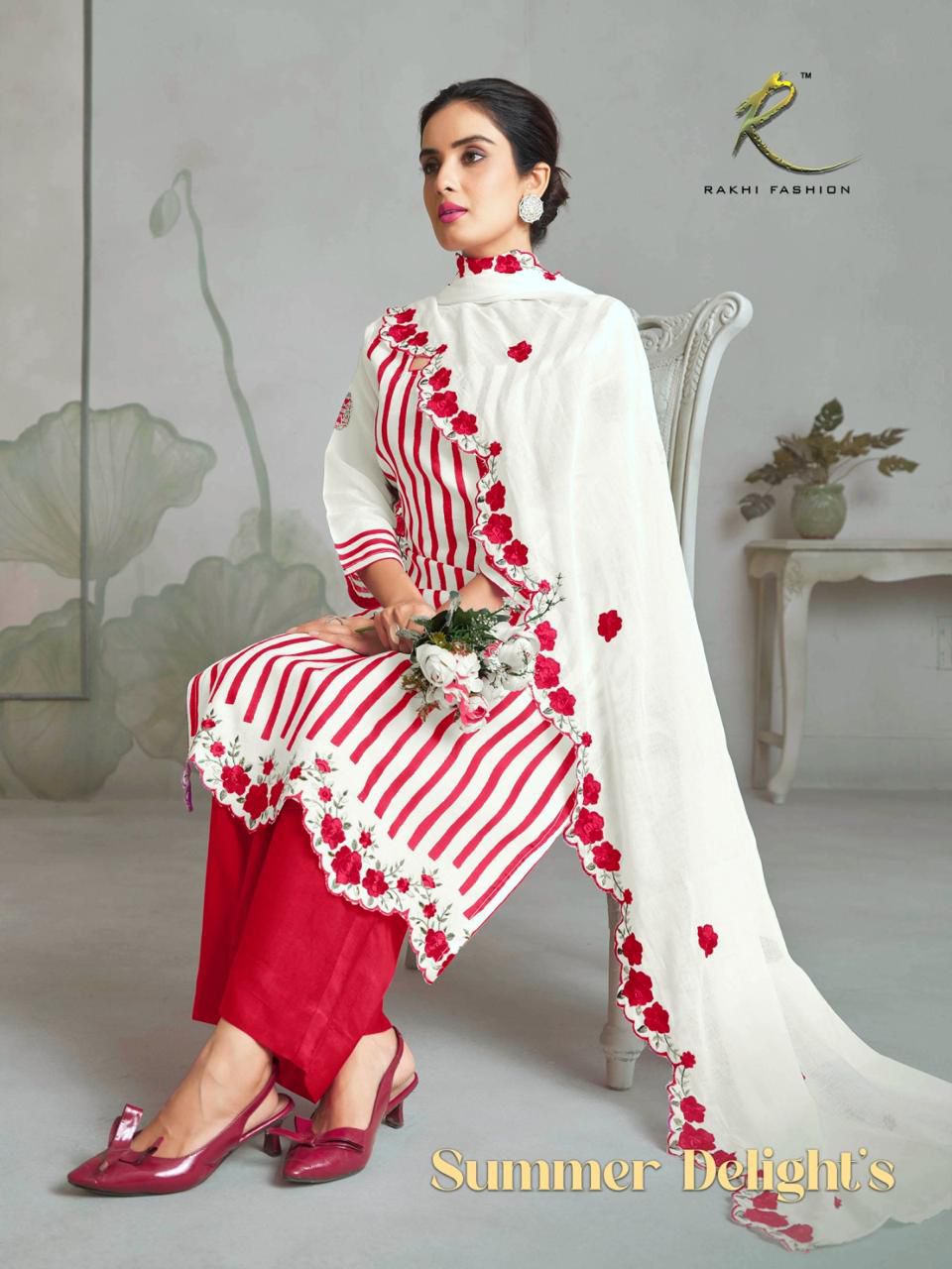 Summer Delights 73433 Rakhi Fashion Mal Chanderi Pant Style Suits Manufacturer Ahmedabad