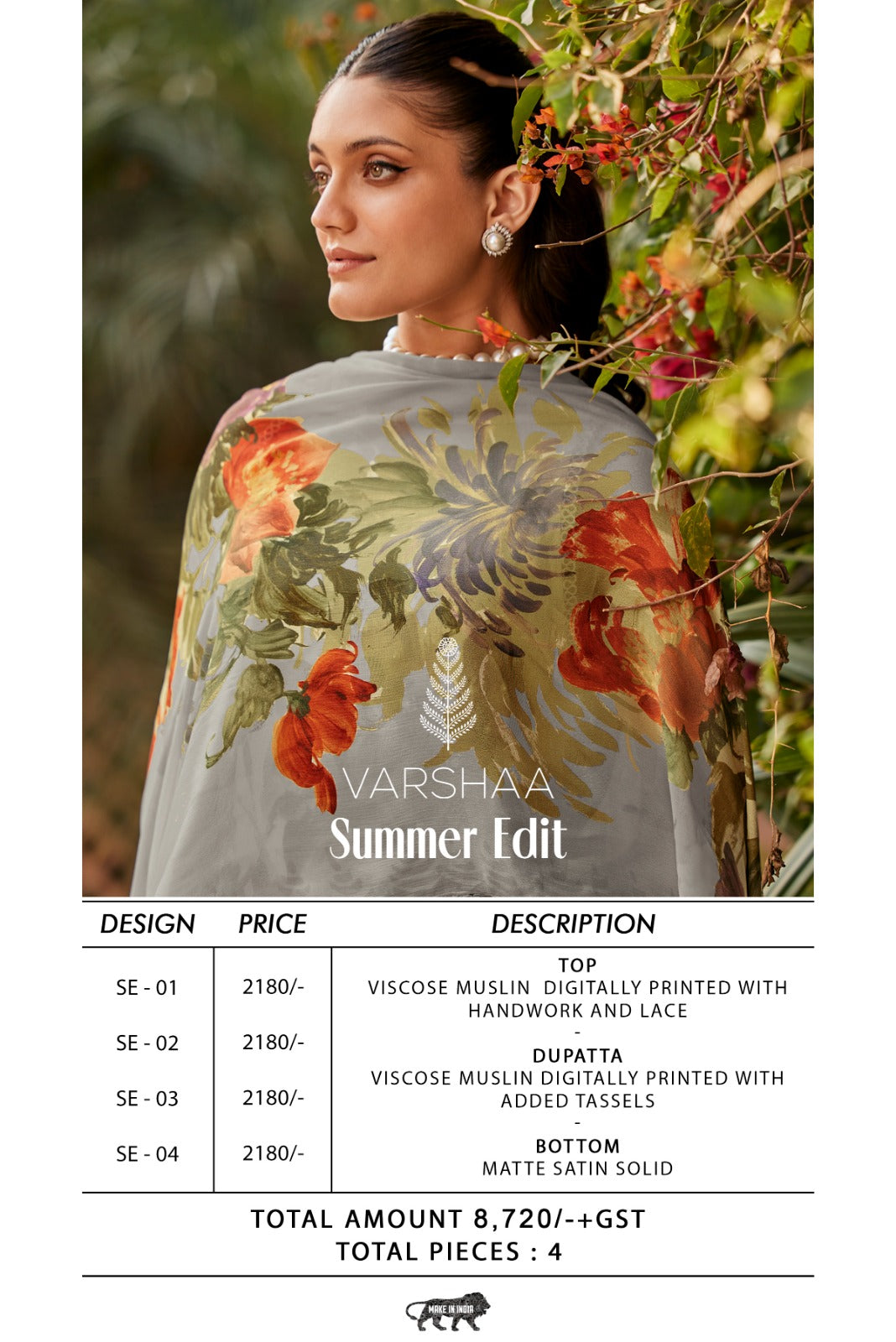 Summer Edit Varshaa Viscose Muslin Pant Style Suits Wholesale