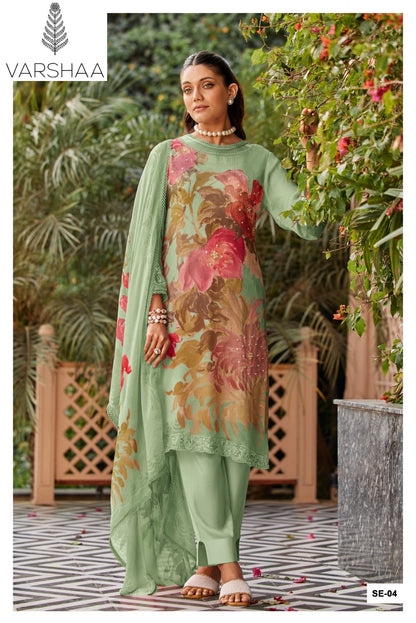 Summer Edit Varshaa Viscose Muslin Pant Style Suits Wholesale