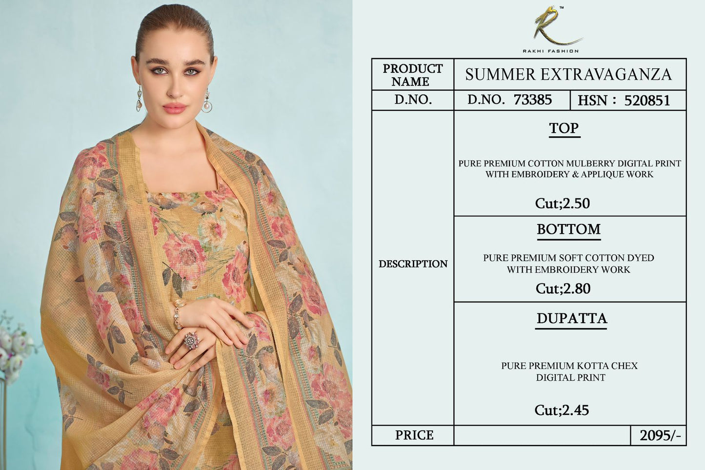 Summer Extravaganza Rakhi Fashion Cotton Karachi Salwar Suits Exporter