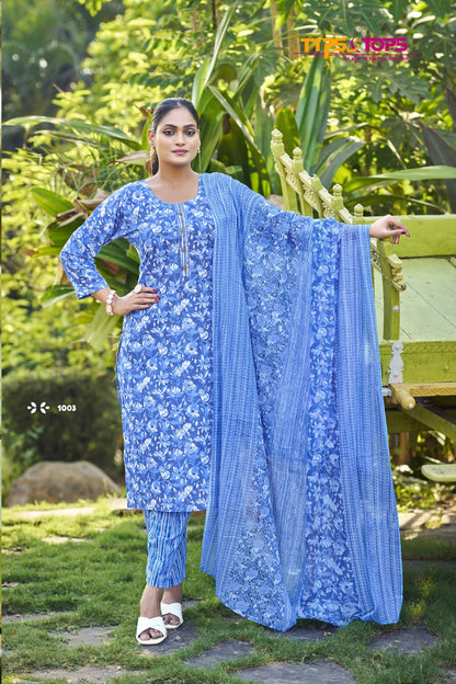 Summer Fashion Vol 08 Tips Tops Cotton Readymade Cotton Pant Suits Wholesaler