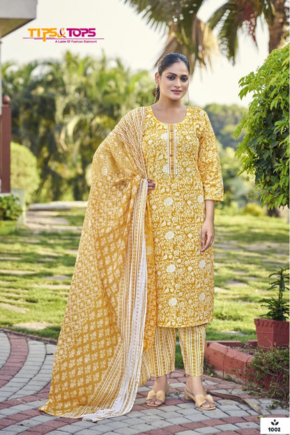 Summer Fashion Vol 08 Tips Tops Cotton Readymade Cotton Pant Suits Wholesaler