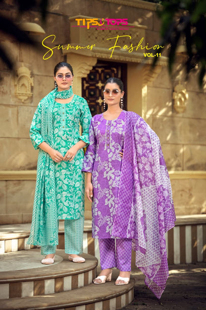 Summer Fashion Vol 11 Tips Tops Readymade Cotton Pant Suits Wholesaler Gujarat
