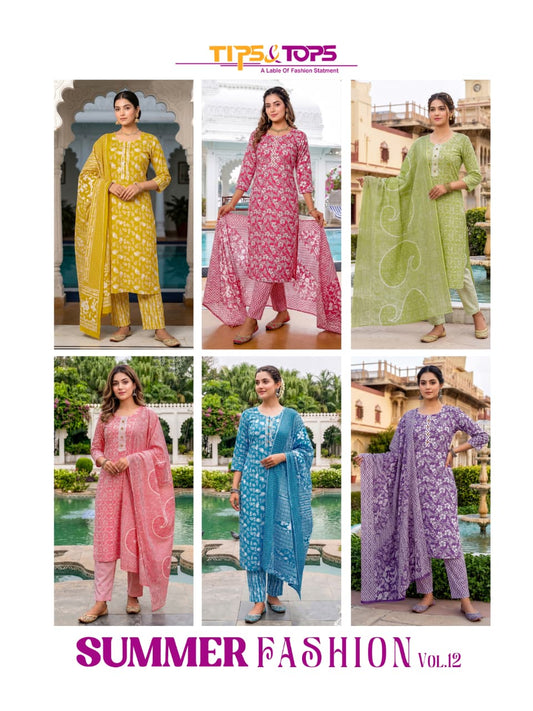 Summer Fashion Vol 12 Tips Tops Readymade Cotton Pant Suits Manufacturer Ahmedabad