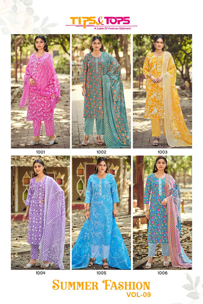 Summer Fashion Vol 9 Tips Tops Readymade Cotton Pant Suits Supplier Gujarat