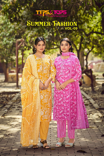 Summer Fashion Vol 9 Tips Tops Readymade Cotton Pant Suits Supplier Gujarat