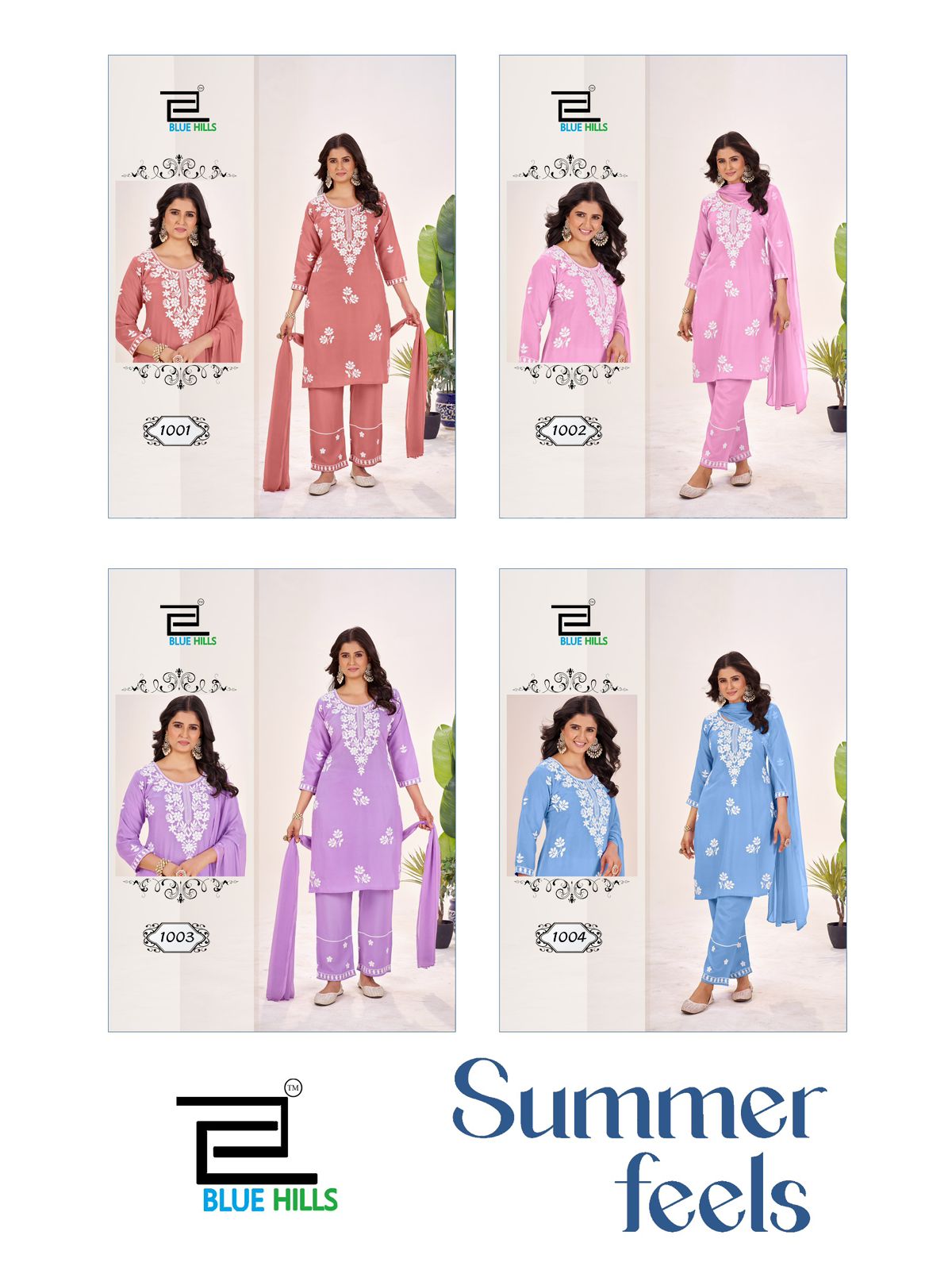 Summer Feels Blue Hills Rayon 14Kg Readymade Pant Style Suits Manufacturer Ahmedabad