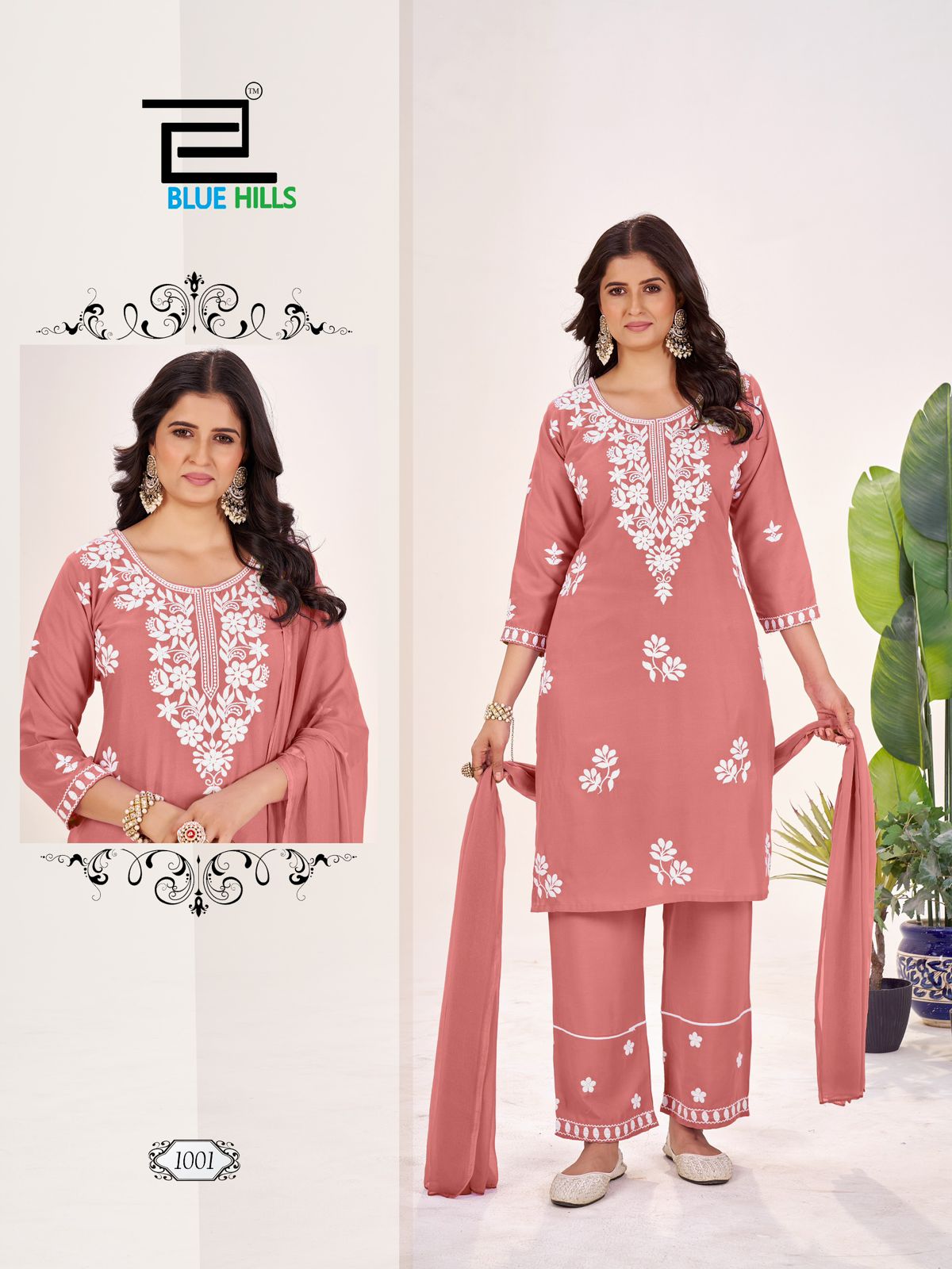 Summer Feels Blue Hills Rayon 14Kg Readymade Pant Style Suits Manufacturer Ahmedabad