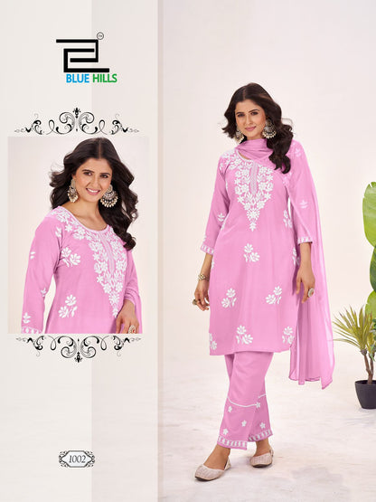 Summer Feels Blue Hills Rayon 14Kg Readymade Pant Style Suits Manufacturer Ahmedabad