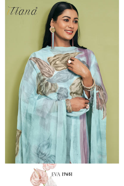 Summer Floral Itrana Pure Cotton Plazzo Style Suits Exporter Ahmedabad