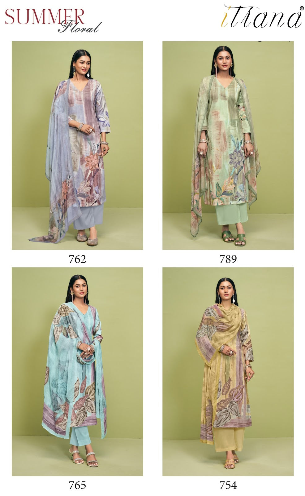 Summer Floral Itrana Pure Cotton Plazzo Style Suits Exporter Ahmedabad