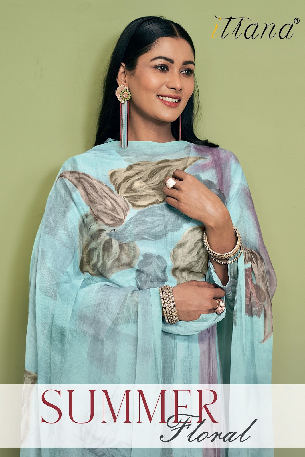 Summer Floral Itrana Pure Cotton Plazzo Style Suits Exporter Ahmedabad