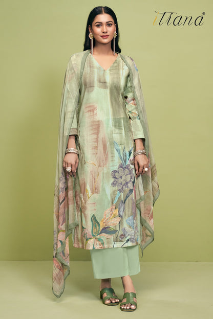 Summer Floral Itrana Pure Cotton Plazzo Style Suits Exporter Ahmedabad